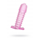 Гелевая розовая насадка с шипами - 12 см. - Toyfa Basic - в Кургане купить с доставкой