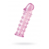 Гелевая розовая насадка на фаллос с шипами - 12 см. - Toyfa Basic - в Кургане купить с доставкой