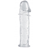 Гладкая прозрачная насадка с усиками под головкой - 12,5 см. - Toyfa Basic - в Кургане купить с доставкой