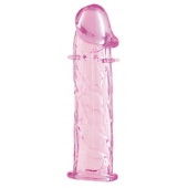 Гладкая розовая насадка с усиками под головкой - 12,5 см. - Toyfa Basic - в Кургане купить с доставкой