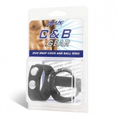 Утяжка на пенис с клёпками Duo Snap Cock And Ball Ring - BlueLine - купить с доставкой в Кургане