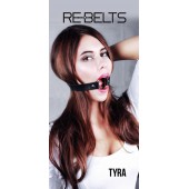 Чёрный кожаный чокер-кляп Tyra Black - Rebelts - купить с доставкой в Кургане