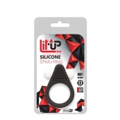 Чёрное эрекционное кольцо LIT-UP SILICONE STIMU RING 1 BLACK - Dream Toys - в Кургане купить с доставкой