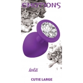 Большая фиолетовая анальная пробка Emotions Cutie Large с прозрачным кристаллом - 10 см. - Lola Games - купить с доставкой в Кургане
