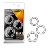 Набор из 3 прозрачных эрекционных колец Stay Hard Beaded Cockrings - Blush Novelties - в Кургане купить с доставкой