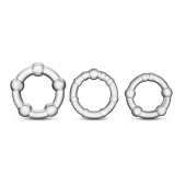 Набор из 3 прозрачных эрекционных колец Stay Hard Beaded Cockrings - Blush Novelties - в Кургане купить с доставкой