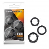 Набор из 3 чёрных эрекционных колец Stay Hard Beaded Cockrings - Blush Novelties - в Кургане купить с доставкой