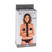 Ошейник с длинной лентой и наручниками Strap Bondage Kit Plus Size - Lola Games - купить с доставкой в Кургане