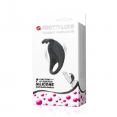 Чёрное эрекционное кольцо с вибрацией Rabbit Vibrator - Baile - в Кургане купить с доставкой