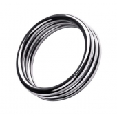 Металлическое эрекционное кольцо с рёбрышками размера L - ToyFa - в Кургане купить с доставкой