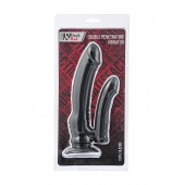 Чёрный вибратор для двойного проникновения - 19,5 см. - ToyFa