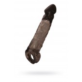 Чёрная насадка на пенис Tс подхватом - 19,5 см. - ToyFa - в Кургане купить с доставкой