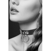 Узенький ошейник из полиуретана с кольцом - Bijoux Pour Toi - купить с доставкой в Кургане