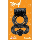 Чёрное эрекционное кольцо Rings Treadle с подхватом - Lola Games - в Кургане купить с доставкой