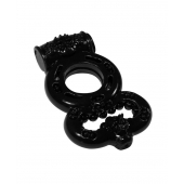 Чёрное эрекционное кольцо Rings Treadle с подхватом - Lola Games - в Кургане купить с доставкой
