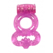 Розовое эрекционное кольцо Rings Treadle с подхватом - Lola Games - в Кургане купить с доставкой