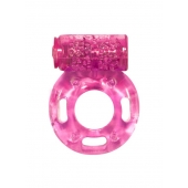 Розовое эрекционное кольцо с вибрацией Rings Axle-pin - Lola Games - в Кургане купить с доставкой