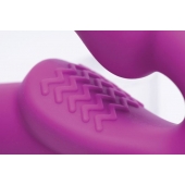 Ярко-розовый безремневой вибрострапон Evoke Vibrating Strapless Silicone Strap-on Dildo - XR Brands - купить с доставкой в Кургане