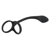 Эрекционное кольцо с утяжкой на мошонку и анальным плаг Black Velvets - Orion - в Кургане купить с доставкой