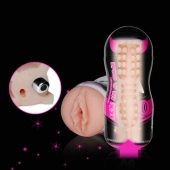 Мастурбатор-вагина Sex In A Can Vibra Vagina Tunnel - Lovetoy - в Кургане купить с доставкой
