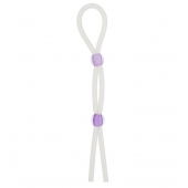 Прозрачное эрекционное кольцо-лассо SILICONE LASSO COCK RING DUAL BEADS - NMC - в Кургане купить с доставкой