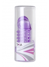 Закрытая фиолетовая насадка с 2 отростками - 13 см. - Toyfa Basic - в Кургане купить с доставкой