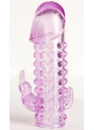 Закрытая фиолетовая насадка с 2 отростками - 13 см. - Toyfa Basic - в Кургане купить с доставкой