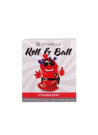 Стимулирующий презерватив-насадка Roll   Ball Strawberry - Sitabella - купить с доставкой в Кургане