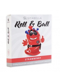 Стимулирующий презерватив-насадка Roll   Ball Strawberry - Sitabella - купить с доставкой в Кургане