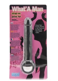 Чёрная насадка на пенис для анальной стимуляции WHATA MAN - 16 см. - Seven Creations - в Кургане купить с доставкой