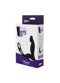 Черный вибромассажер простаты P-PLEASER W ERECTION ENHANCE - Dream Toys - в Кургане купить с доставкой