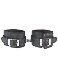 Черные фиксаторы для ног на цепи с мехом внутри - Lux Fetish - купить с доставкой в Кургане