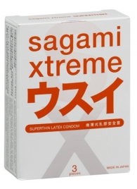 Ультратонкие презервативы Sagami Xtreme SUPERTHIN - 3 шт. - Sagami - купить с доставкой в Кургане