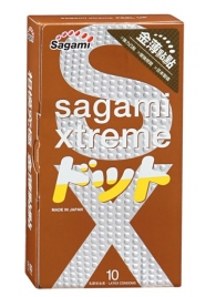 Презервативы Sagami Xtreme FEEL UP с точечной текстурой и линиями прилегания - 10 шт. - Sagami - купить с доставкой в Кургане