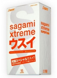 Ультратонкие презервативы Sagami Xtreme SUPERTHIN - 15 шт. - Sagami - купить с доставкой в Кургане