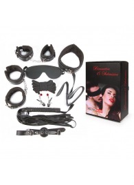 Большой игровой набор БДСМ: наручники, оковы, маска, кляп, плеть, ошейник с поводком, верёвка, зажимы для сосков - Notabu - купить с доставкой в Кургане