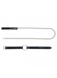 Черный поводок и чокер с кольцом Rada - Rebelts - купить с доставкой в Кургане