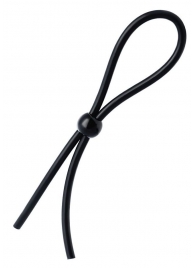 Черное лассо на пенис с одной бусиной - A-toys - в Кургане купить с доставкой