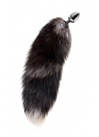 Серебристая металлическая анальная втулка с хвостом чернобурой лисы - размер S - ToyFa - купить с доставкой в Кургане