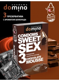 Презервативы для орального секса DOMINO Sweet Sex с ароматом шоколадного мусса - 3 шт. - Domino - купить с доставкой в Кургане
