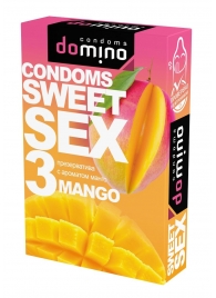 Презервативы для орального секса DOMINO Sweet Sex с ароматом манго - 3 шт. - Domino - купить с доставкой в Кургане