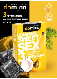 Презервативы для орального секса DOMINO Sweet Sex с ароматом тропических фруктов - 3 шт. - Domino - купить с доставкой в Кургане