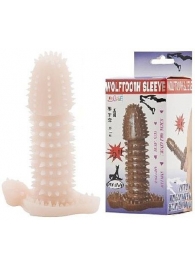 Телесная закрытая насадка на пенис с шипами - 12,5 см. - Baile - в Кургане купить с доставкой