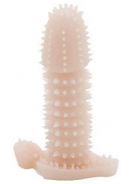 Телесная закрытая насадка на пенис с шипами - 12,5 см. - Baile - в Кургане купить с доставкой