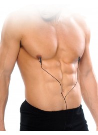 Черные электрические зажимы для сосков Shock Therapy Nipple Clamps - Pipedream - купить с доставкой в Кургане