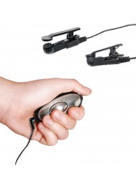 Черные электрические зажимы для сосков Shock Therapy Nipple Clamps - Pipedream - купить с доставкой в Кургане