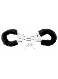 Меховые чёрные наручники Beginner s Furry Cuffs - Pipedream - купить с доставкой в Кургане