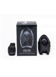 Темно-серый инновационный мужской осциллятор PULSE SOLO LUX с пультом ДУ - Hot Octopuss - в Кургане купить с доставкой