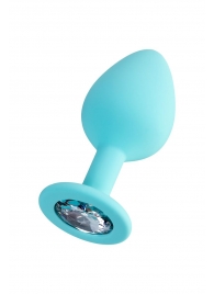 Мятная анальная втулка Brilliant с прозрачным кристаллом - 8 см. - ToyFa - купить с доставкой в Кургане