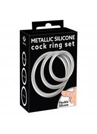 Набор из 3 эрекционных колец под металл Metallic Silicone Cock Ring Set - Orion - в Кургане купить с доставкой